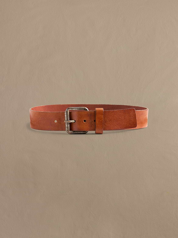 Archive Oversized Italian Leather Roller Buckle Belt