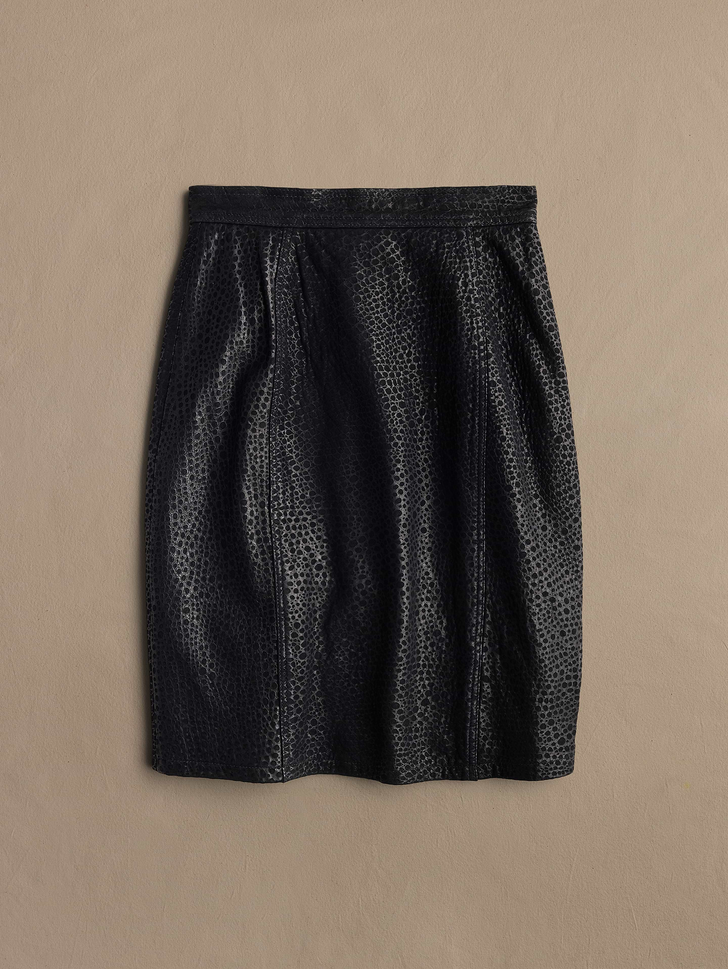 Image 2 of 2, Archive Textured Leather Midi Skirt Women's Size 8