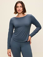 Image 2 of 3, StudioSmooth Long-Sleeve Scoop-Back Top