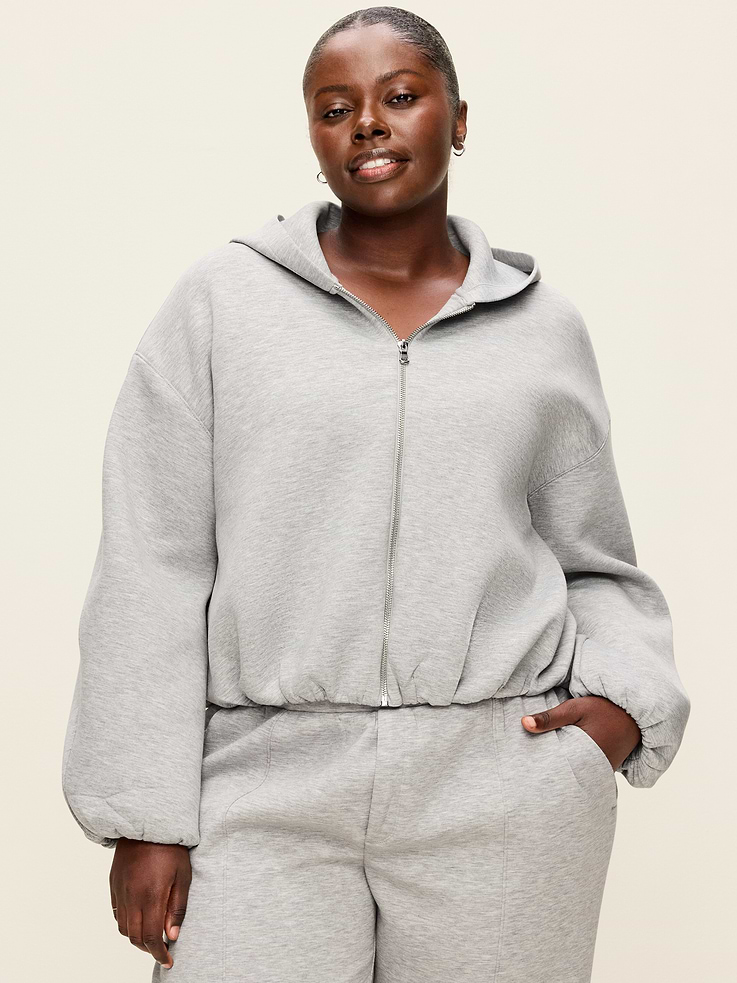 Image 7 of 8, Bounce Fleece Bubble-Hem Hoodie Sweatshirt