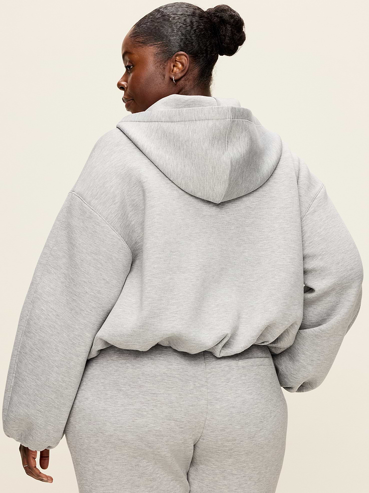 Image 8 of 8, Bounce Fleece Bubble-Hem Hoodie Sweatshirt