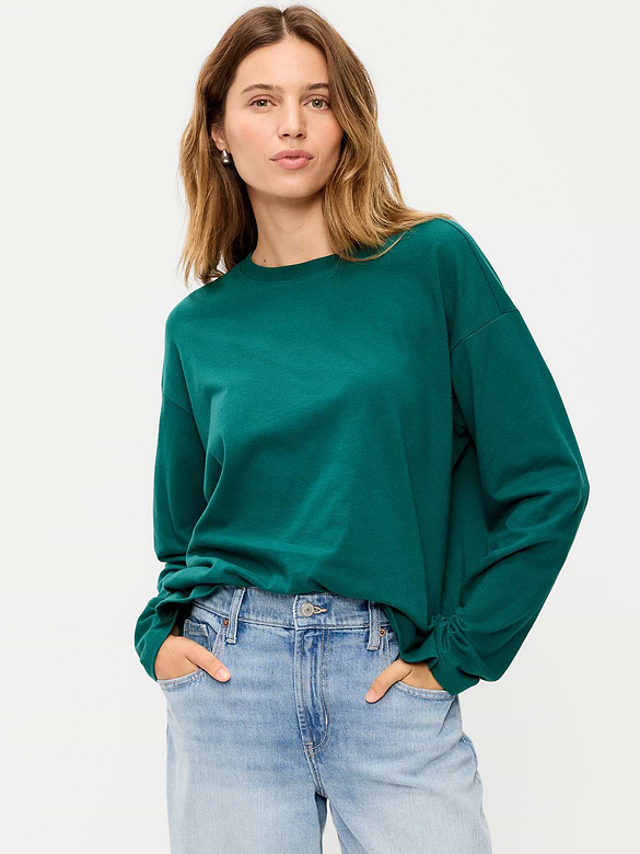 Vintage Long-Sleeve Crew-Neck T-Shirt