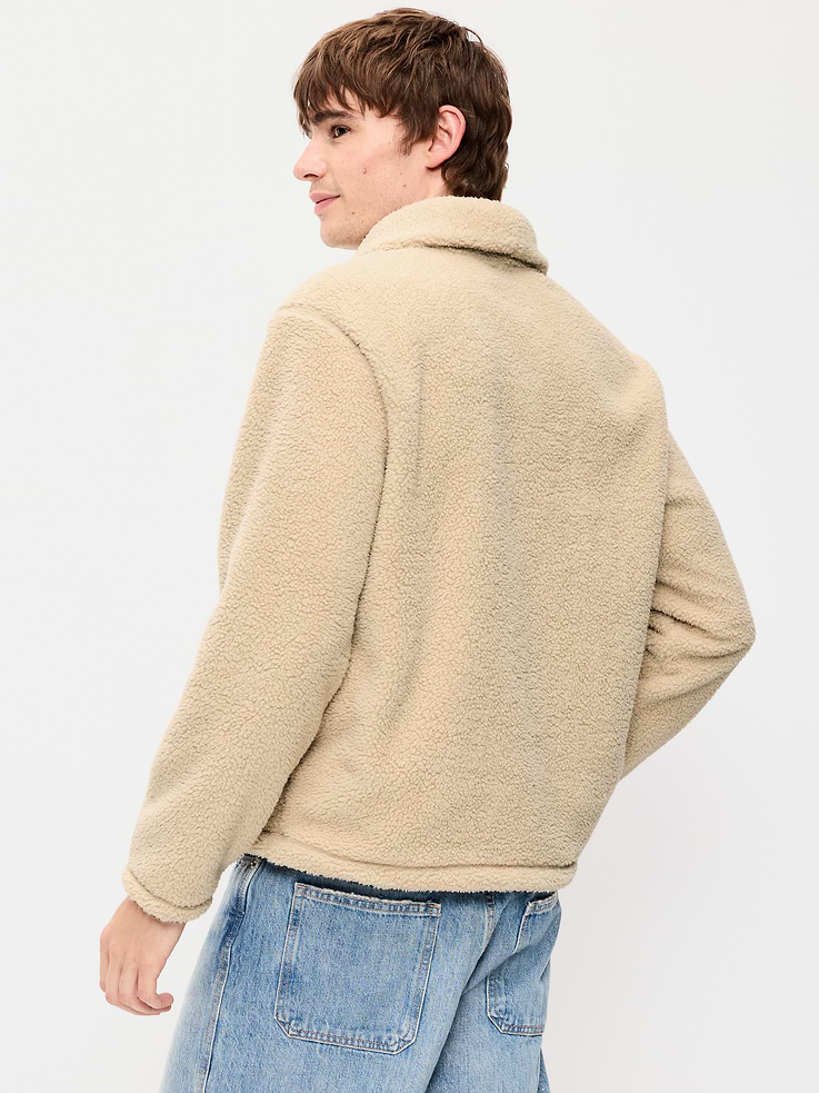 Image 2 of 4, Shawl-Collar Sherpa Pullover