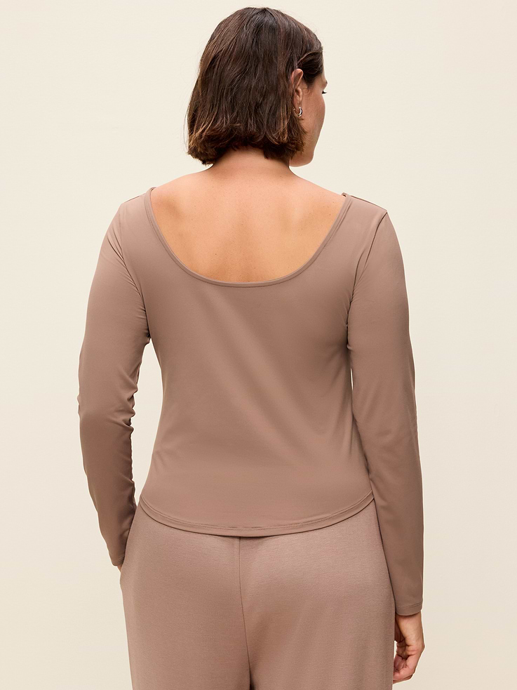 Image 6 of 8, StudioSmooth Long-Sleeve Scoop-Back Top