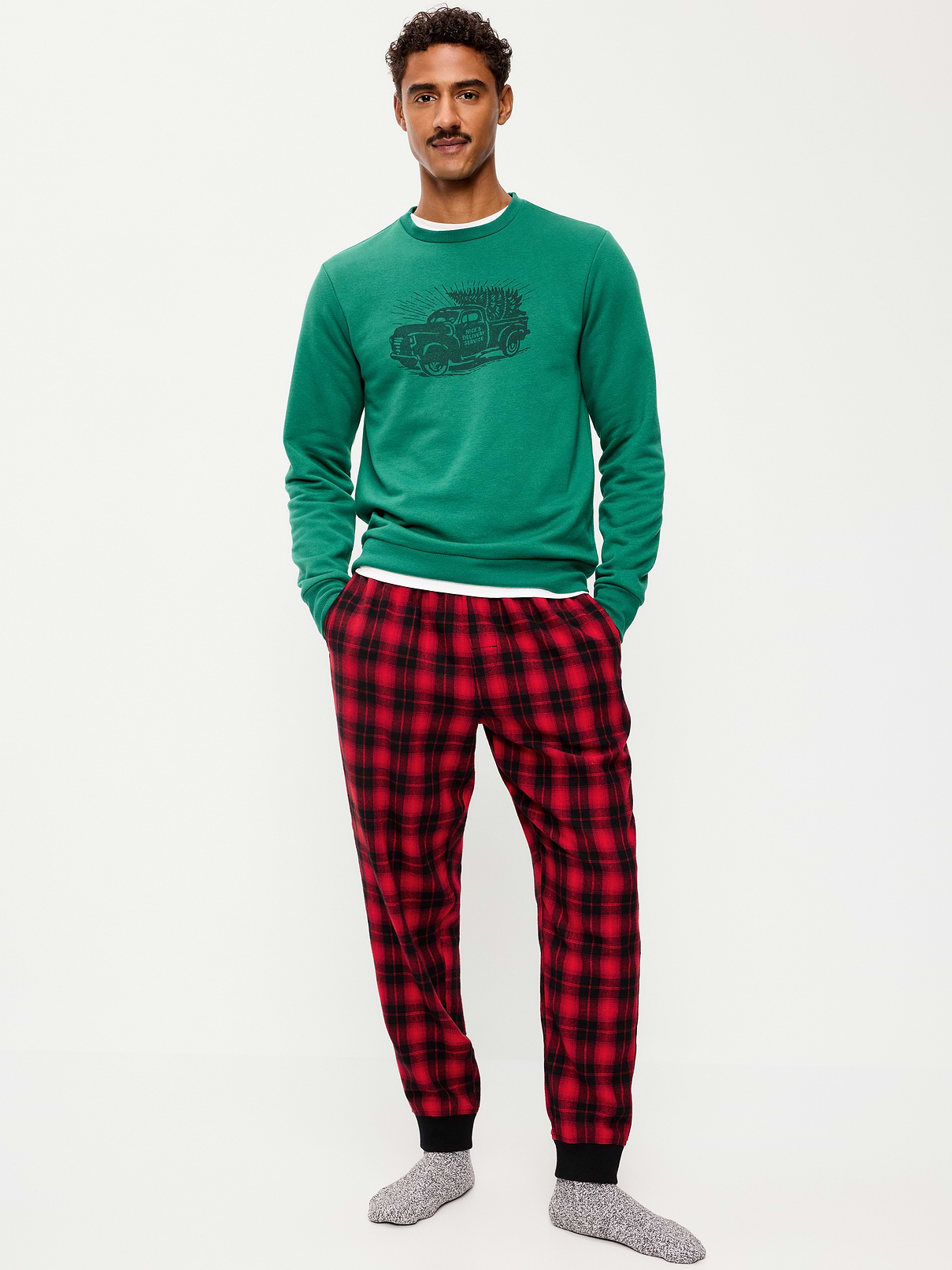 Image 2 of 3, Flannel Pajama Joggers for Men
