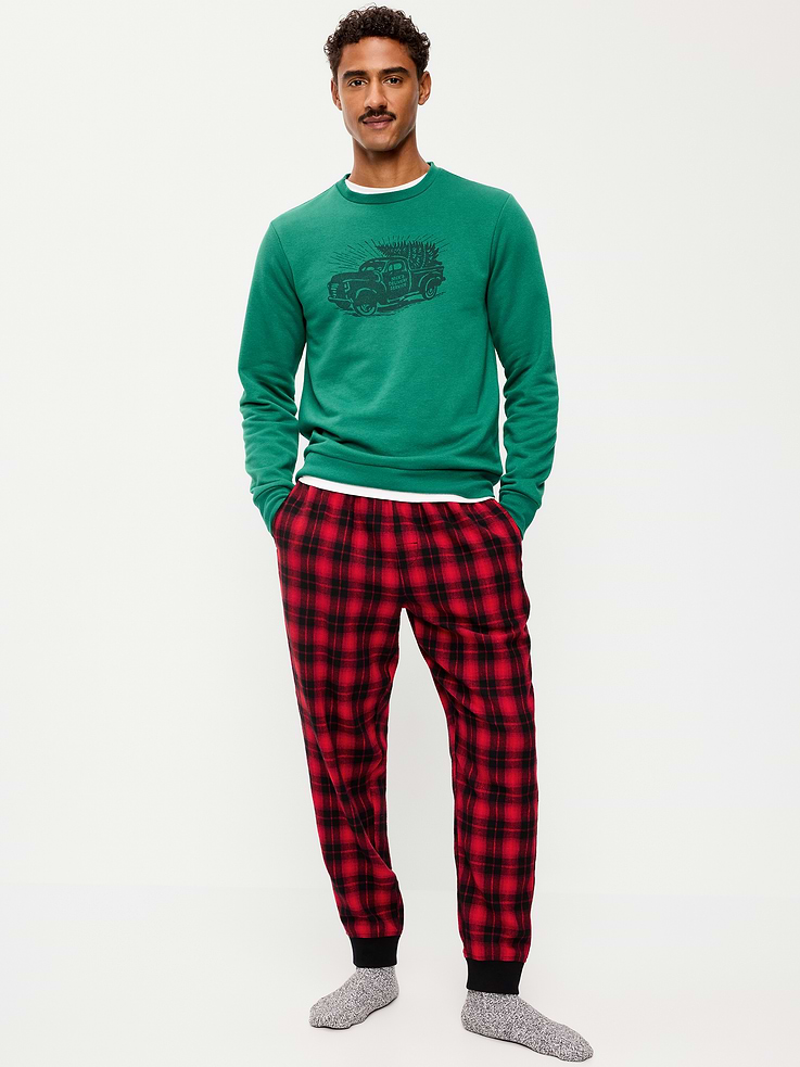Image 2 of 3, Flannel Pajama Joggers for Men