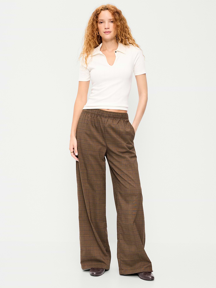 Image 1 of 9, A pleated pull-on pant for work and play., comfort elastic-drawstring waist, zip fly, hip pockets, Product #905522