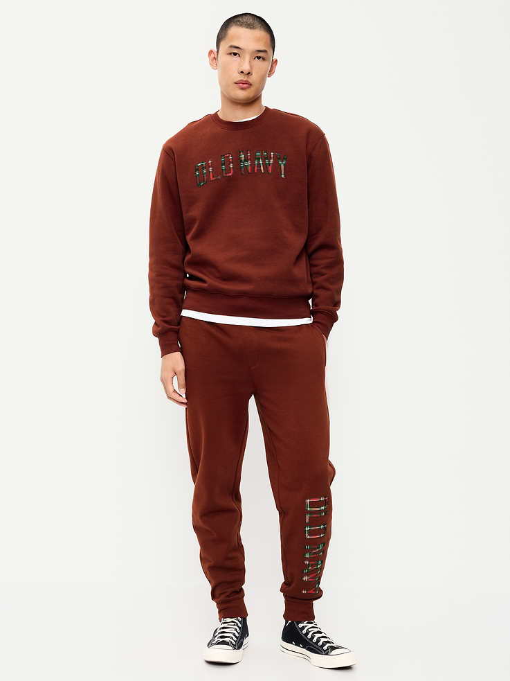 Image 1 of 6, elastic-drawstring waistband, on-seam hip pockets, back right patch pocket, rib-knit cuffs, logo graphic at left leg, pull-on style, Product #1186694