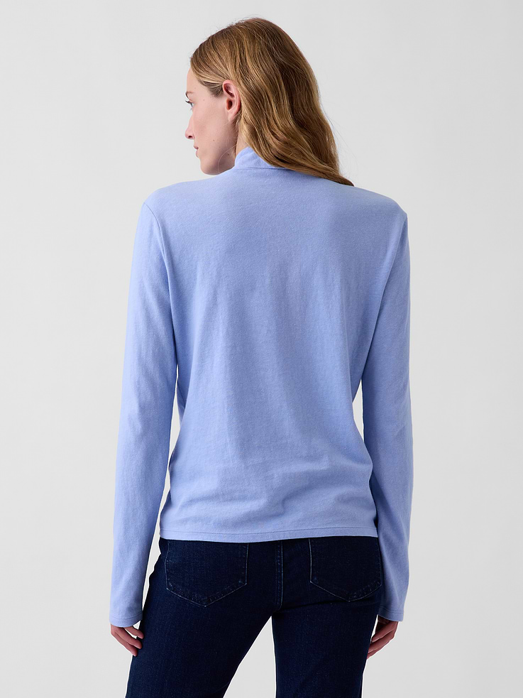 Image 3 of 5, 100% Cotton Authentic Turtleneck T-Shirt