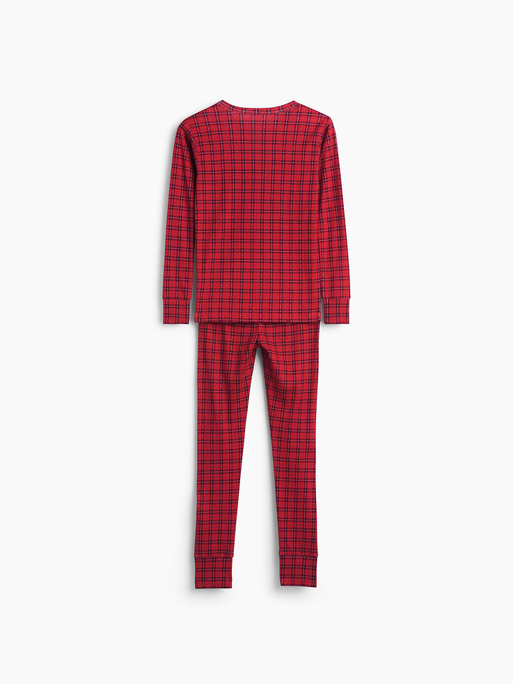 Image 7 de 7, Pyjama en coton biologique brossé à carreaux pour Enfant et Bébé