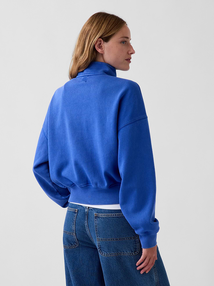 Image 3 of 6, VintageSoft Oversized Half-Zip Wedge Pullover