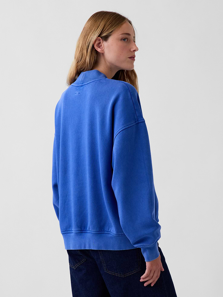 Image 3 of 7, VintageSoft Oversized Mockneck Logo Sweatshirt