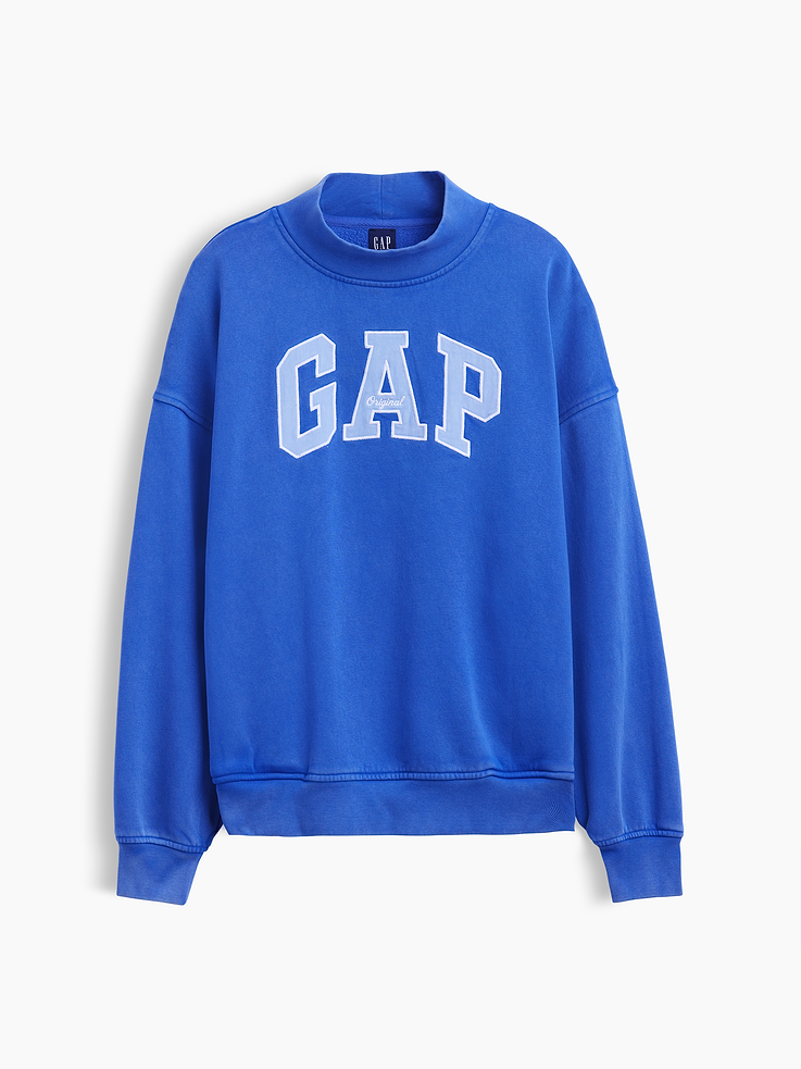 Image 7 of 7, VintageSoft Oversized Mockneck Logo Sweatshirt