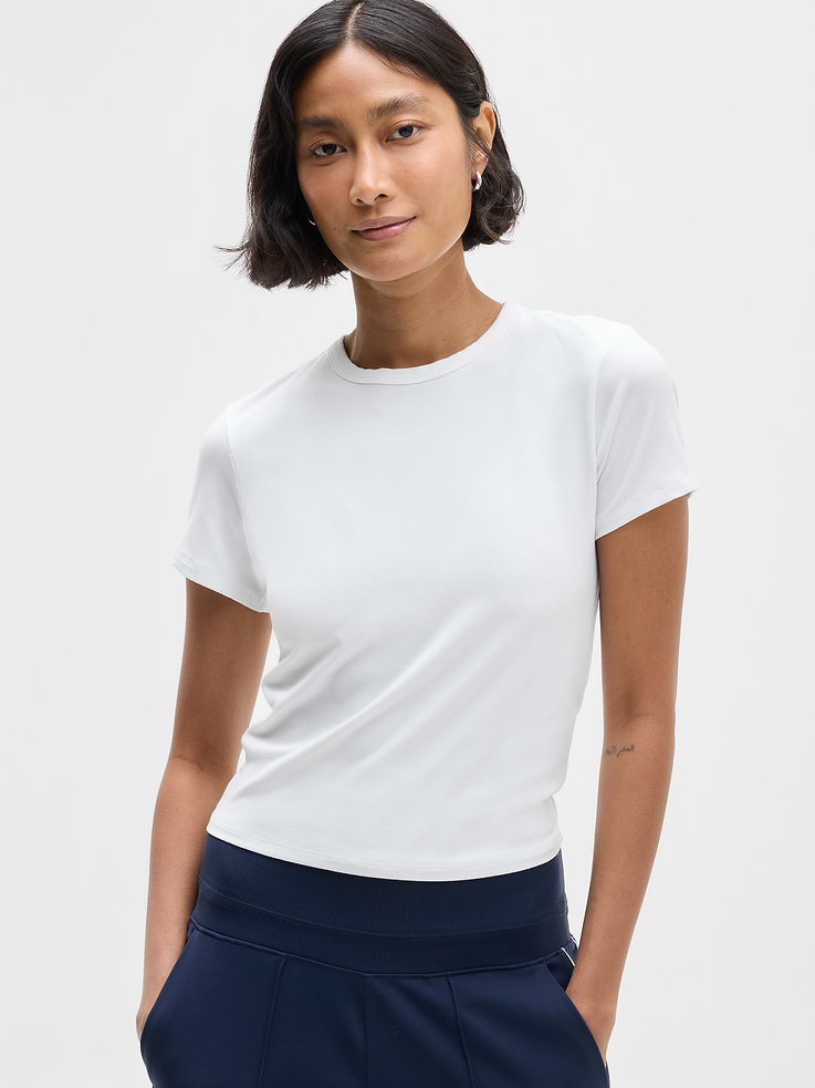 Image 1 of 4, FOR: Your workday commute and weekend travels, from meetings to meetups, FEEL: Silky-soft, premium modal with subtle rib texture, FAVE: A wardrobe essential that forever matches your favorite bottoms, Product #415630