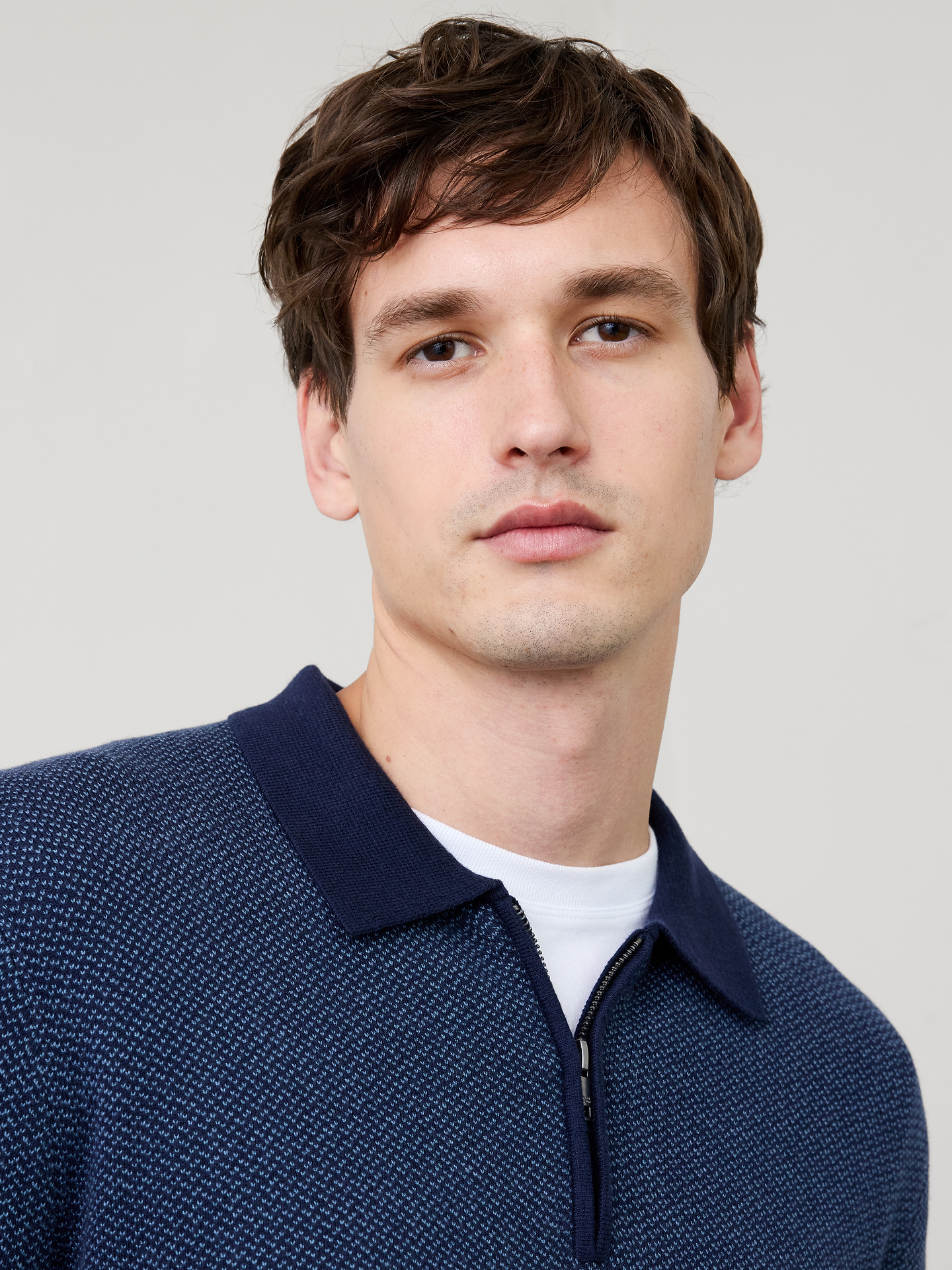 Image 3 of 4, Birdseye Zipper Sweater Polo