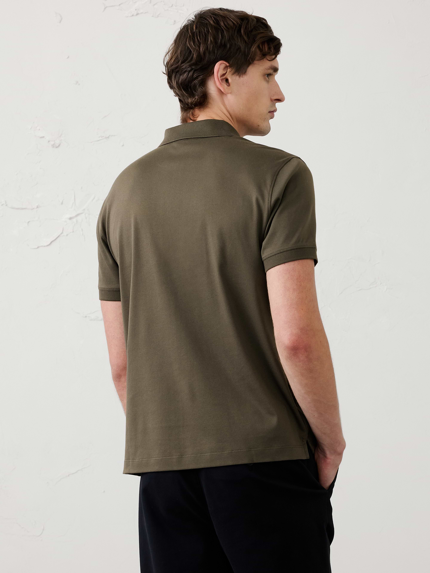 Image 2 of 6, Standard-Fit Luxe Touch Zip Polo