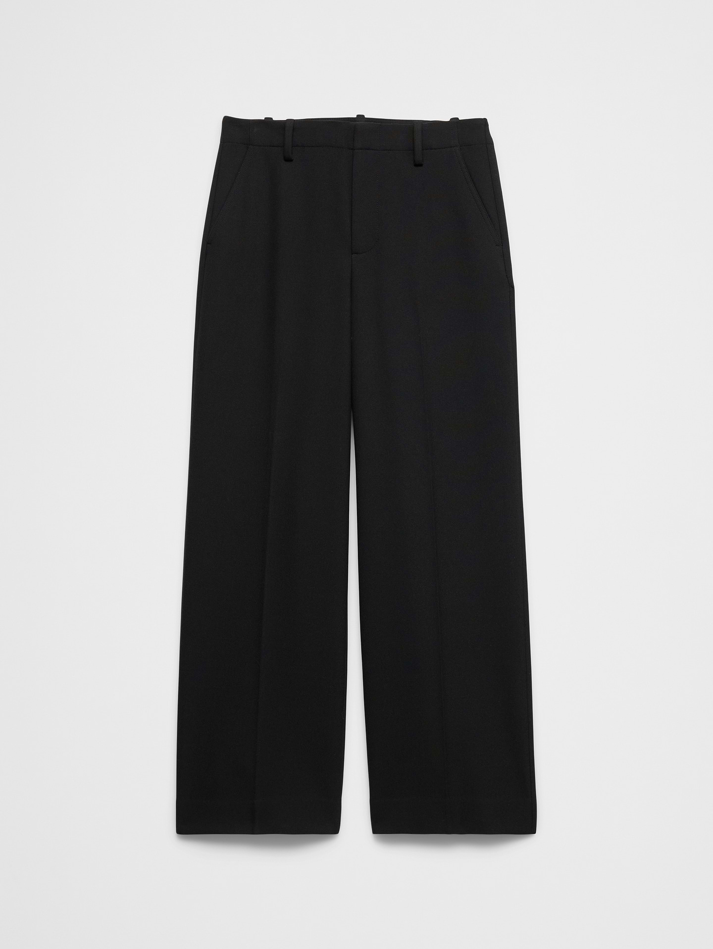 Image 4 of 5, Wide-Leg High-Rise Double Weave Pant