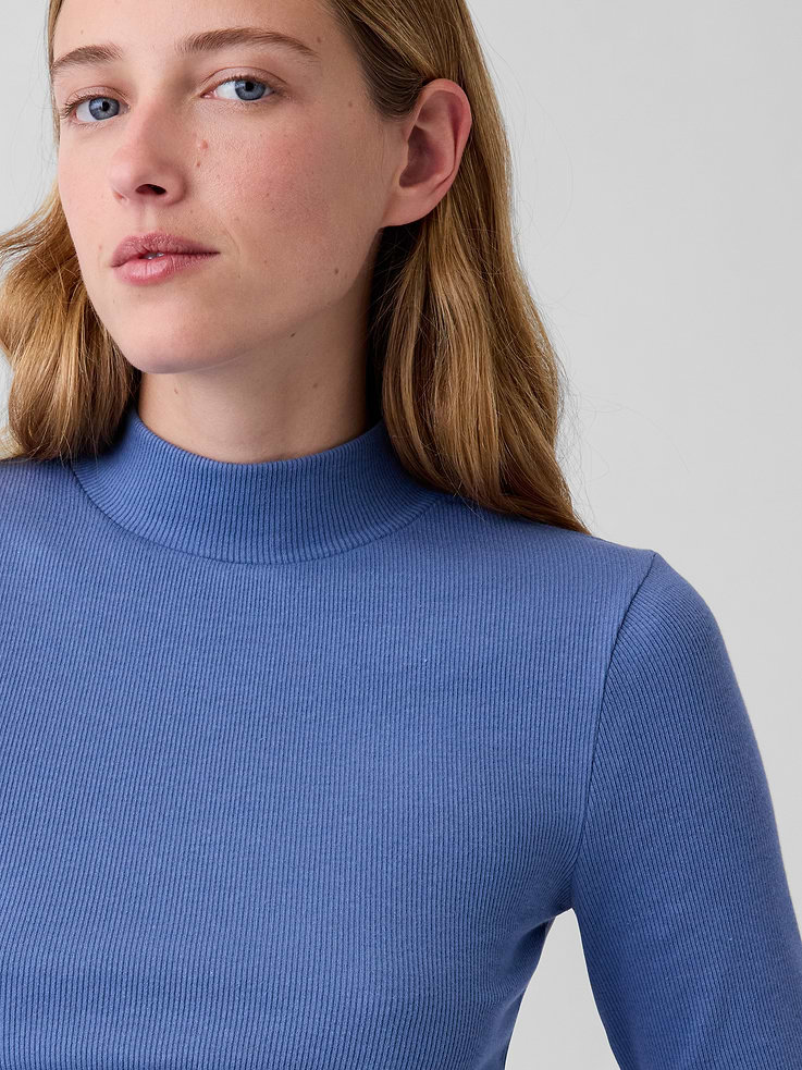Image 4 of 5, Modern Rib Mockneck T-Shirt