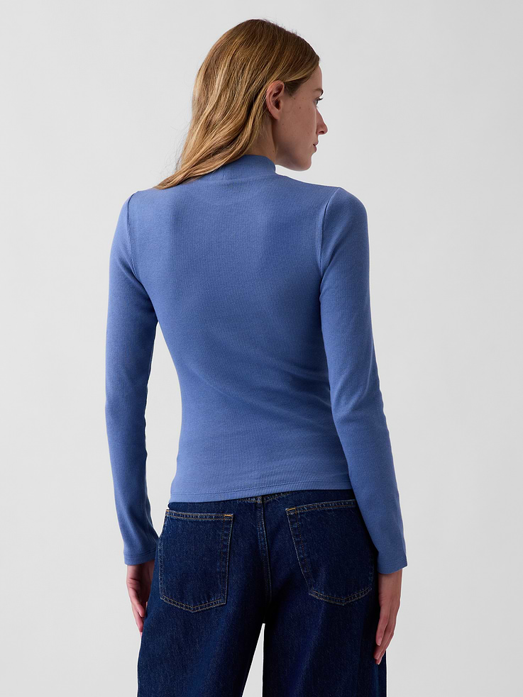 Image 3 of 5, Modern Rib Mockneck T-Shirt