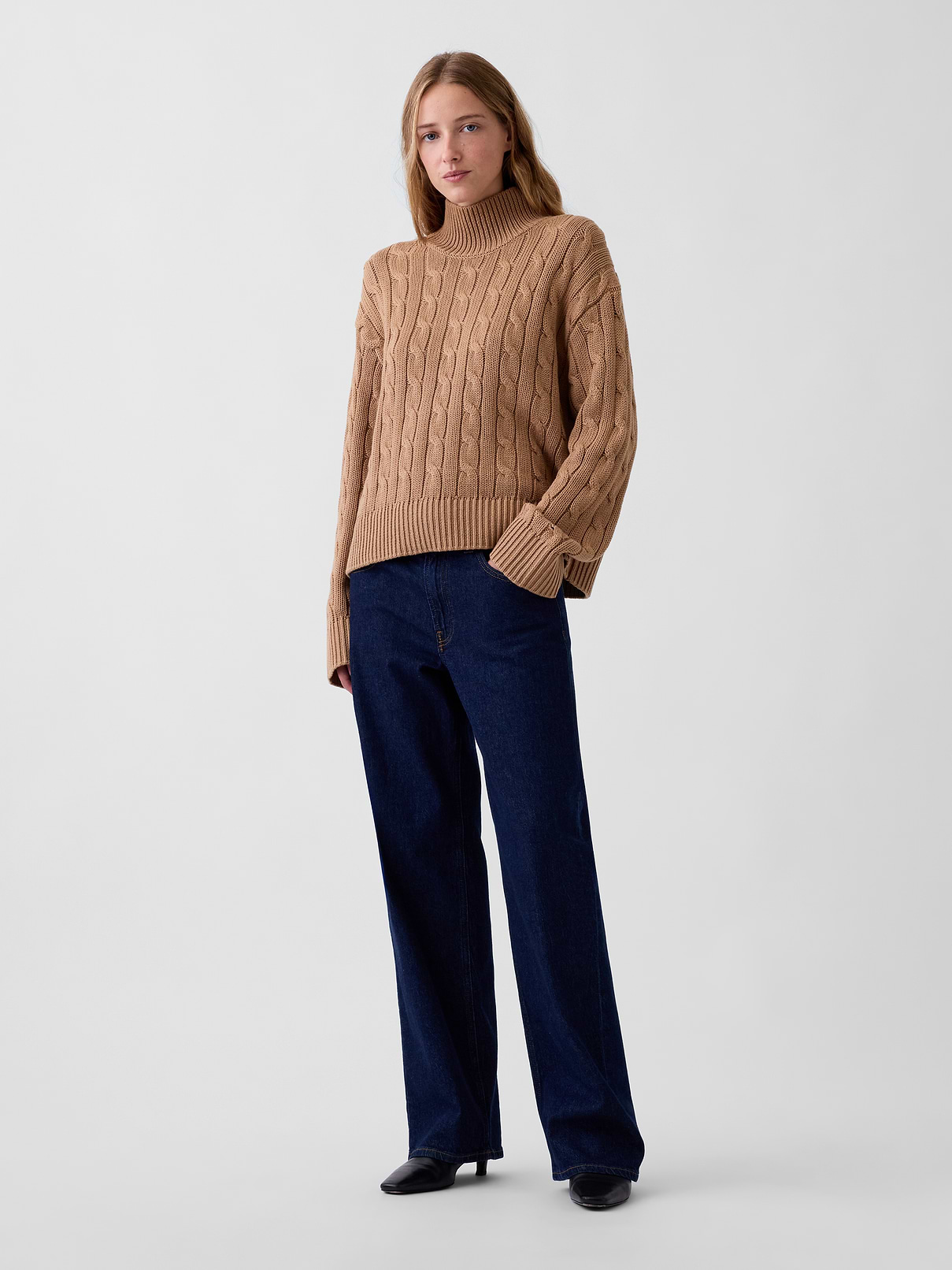 Image 2 of 5, 100% Cotton Oversized Mockneck Sweater