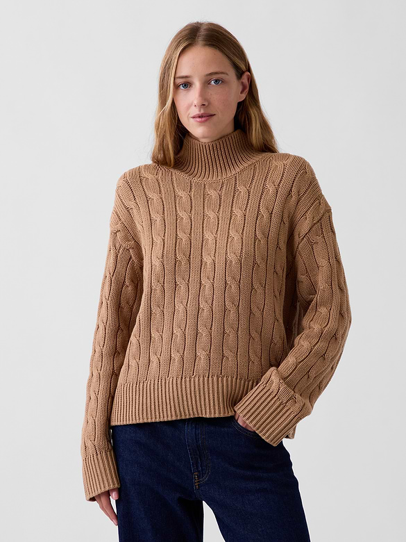 100% Cotton Oversized Mockneck Sweater