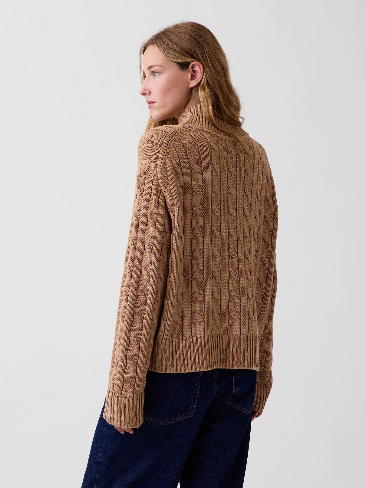 Image 3 of 5, 100% Cotton Oversized Mockneck Sweater