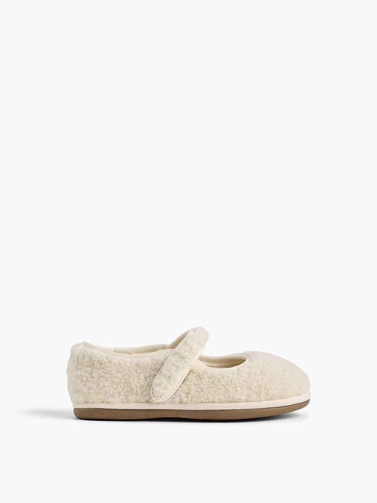Image 1 of 4, These Mary Jane flats are made with a soft sherpa upper., Top strap with soft closure., Rubber gripper sole., Product #1185855