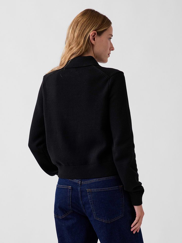 Image 3 de 5, Cardigan polo surdimensionné 100 % coton