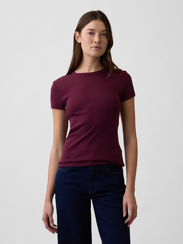 Modern Ribbed Crewneck T-Shirt