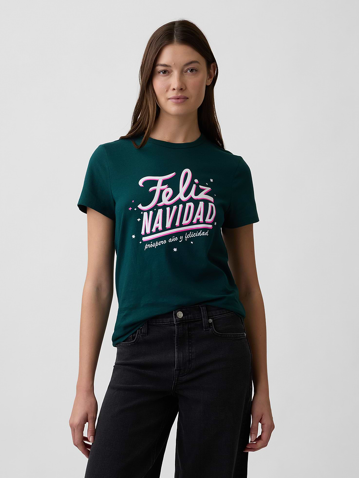 Image 1 of 5, Soft jersey knit., Short sleeves., Crewneck., Graphic at front., Product #1187752