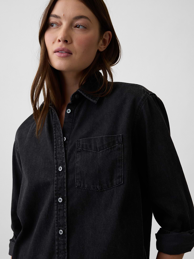 Image 4 of 5, Oversized Denim Shirt