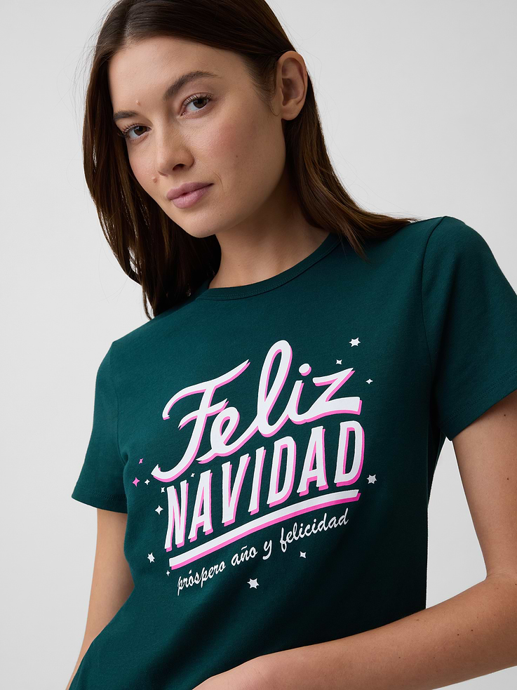 Image 4 of 5, Feliz Navidad Graphic T-Shirt