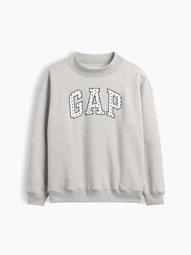 Image 5 of 5, Oversized Gap Logo Mockneck Tunic Sweatshirt