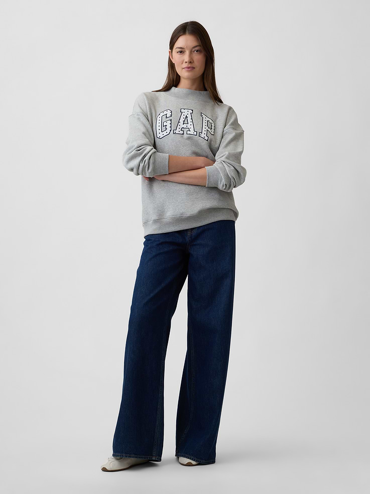 Image 3 of 5, Oversized Gap Logo Mockneck Tunic Sweatshirt