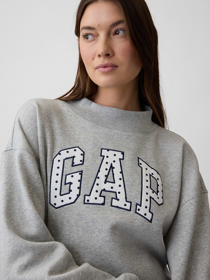 Image 4 of 5, Oversized Gap Logo Mockneck Tunic Sweatshirt