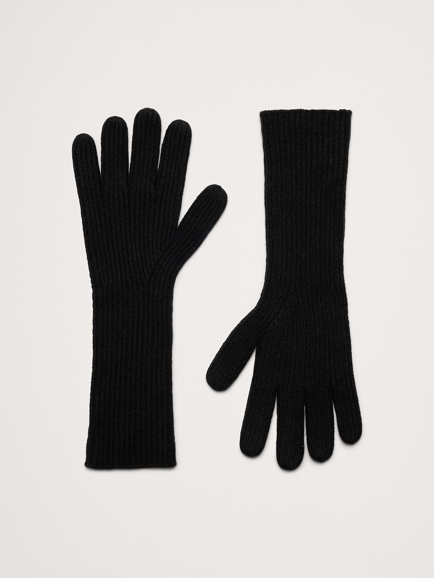 Image 1 of 6, Super soft and undeniably luxurious, these ribbed-knit cashmere gloves are specially spun for all-year wear., Product #915971