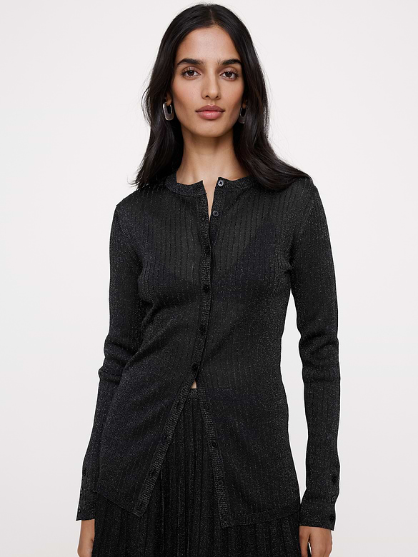 Metallic Cardigan Sweater