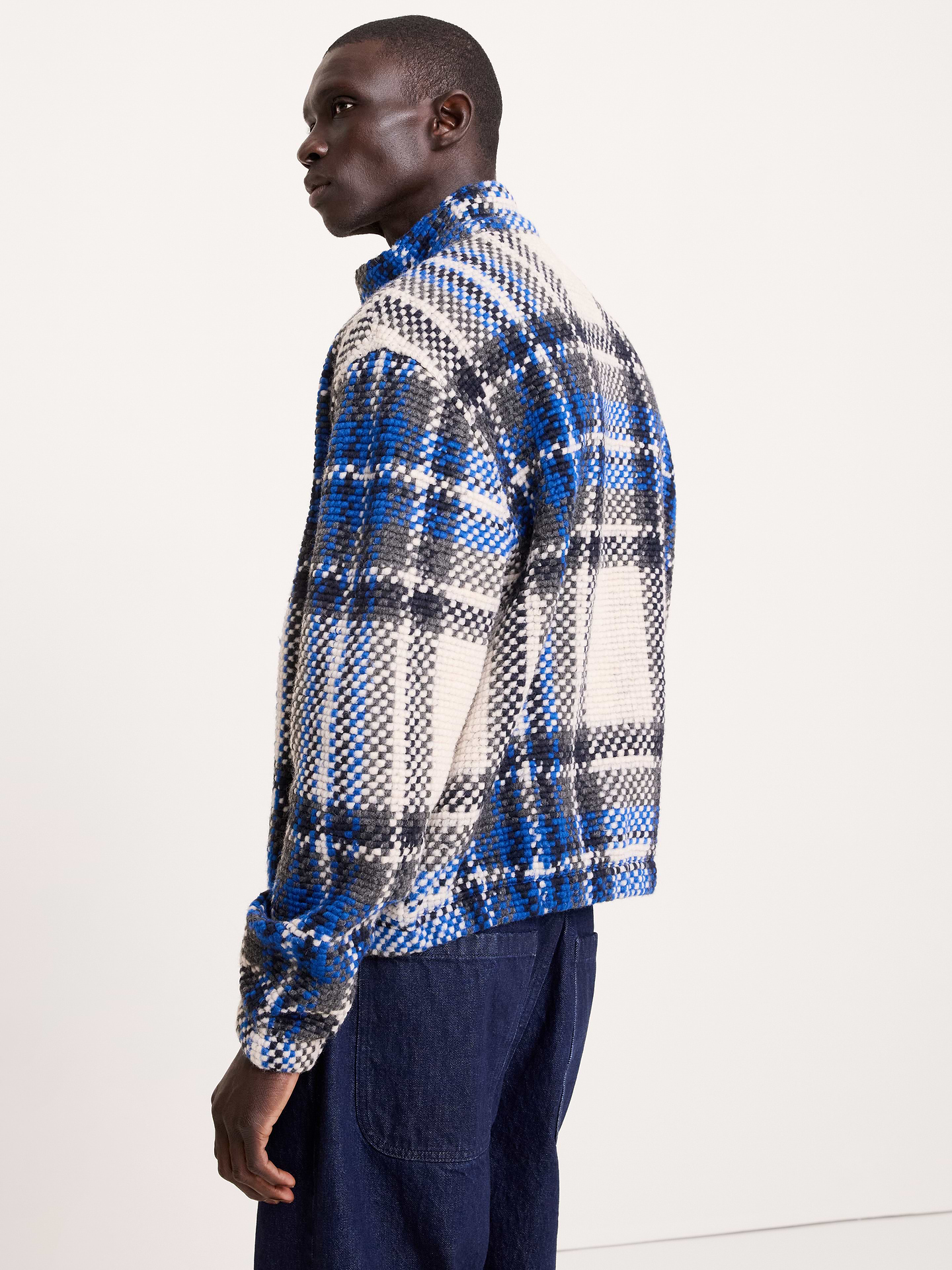 Image 3 of 8, Brushed Plaid Track Jacket