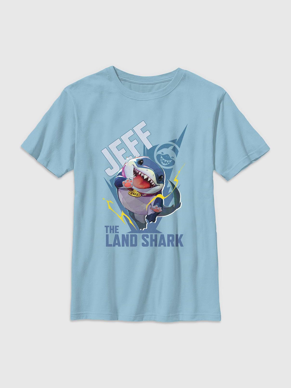 Image 1 of 4, Soft cotton T-shirt., Crewneck., Short sleeves., Officially licensed Marvel Rivals Jeff The Landshark graphic at front. Fifth Sun is an internationally recognized manufacturer of exclusive licensed graphic apparel and innovative fashions for premium brands like Star Wars, Disney, Marvel, and Nintendo., This item is printed on demand