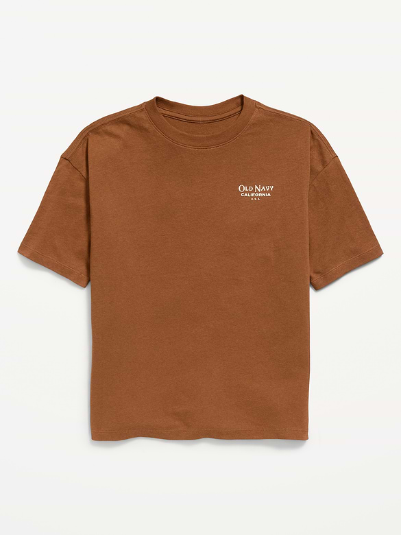 Oversized Short-Sleeve Logo Graphic T-Shirt for Boys