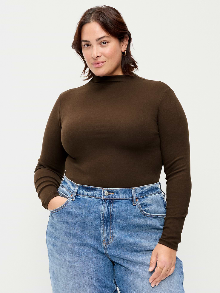 Image 7 of 8, Snug Long-Sleeve Mock-Neck T-Shirt
