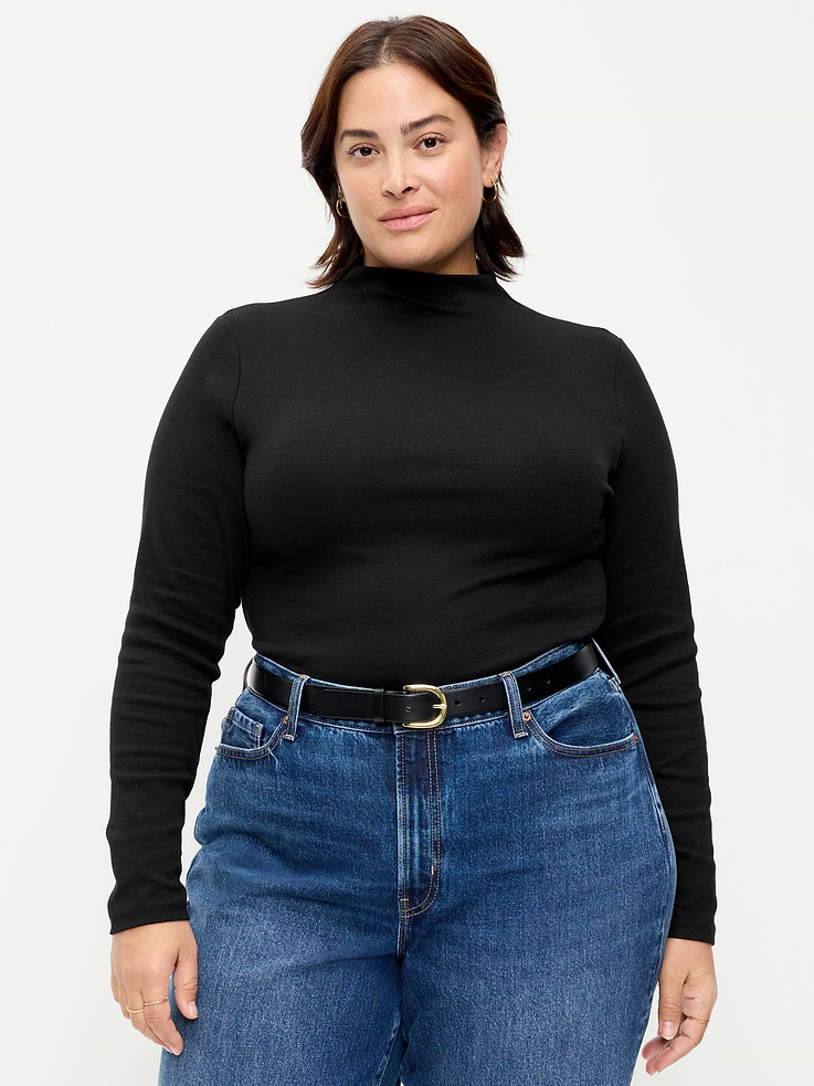 Image 5 of 6, Snug Long-Sleeve Mock-Neck T-Shirt