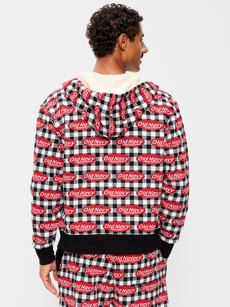 Image 2 of 4, Sherpa-Lined Logo Graphic Full-Zip Hoodie