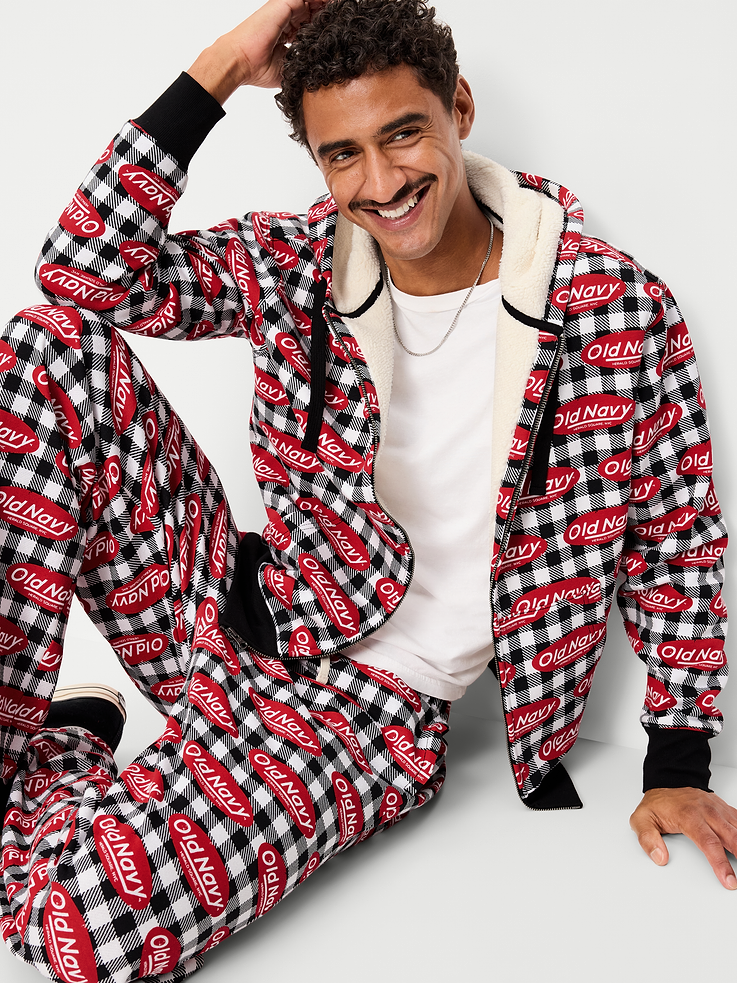 Image 3 of 4, Sherpa-Lined Logo Graphic Full-Zip Hoodie