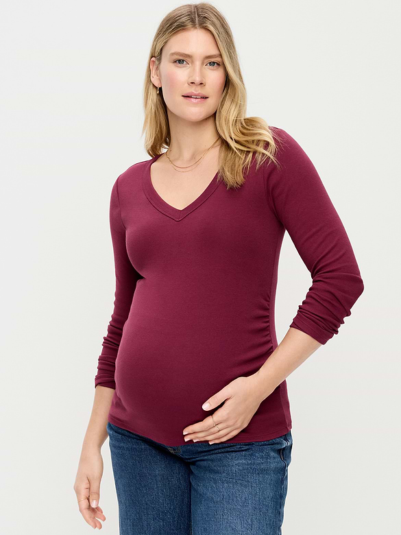 Maternity Snug Long-Sleeve V-Neck T-Shirt