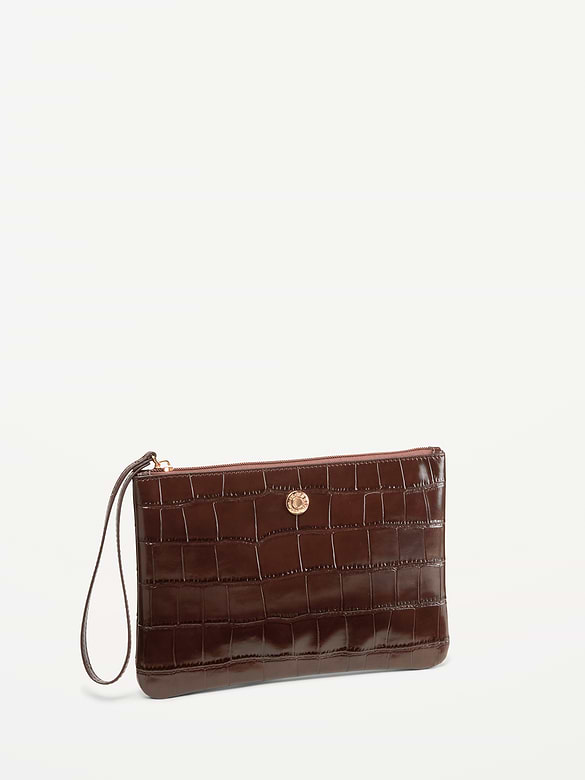 Faux-Leather Wristlet