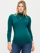 Image 1 of 2, mock neck, long sleeves, shirred sides for a flexible fit, Product #1187947