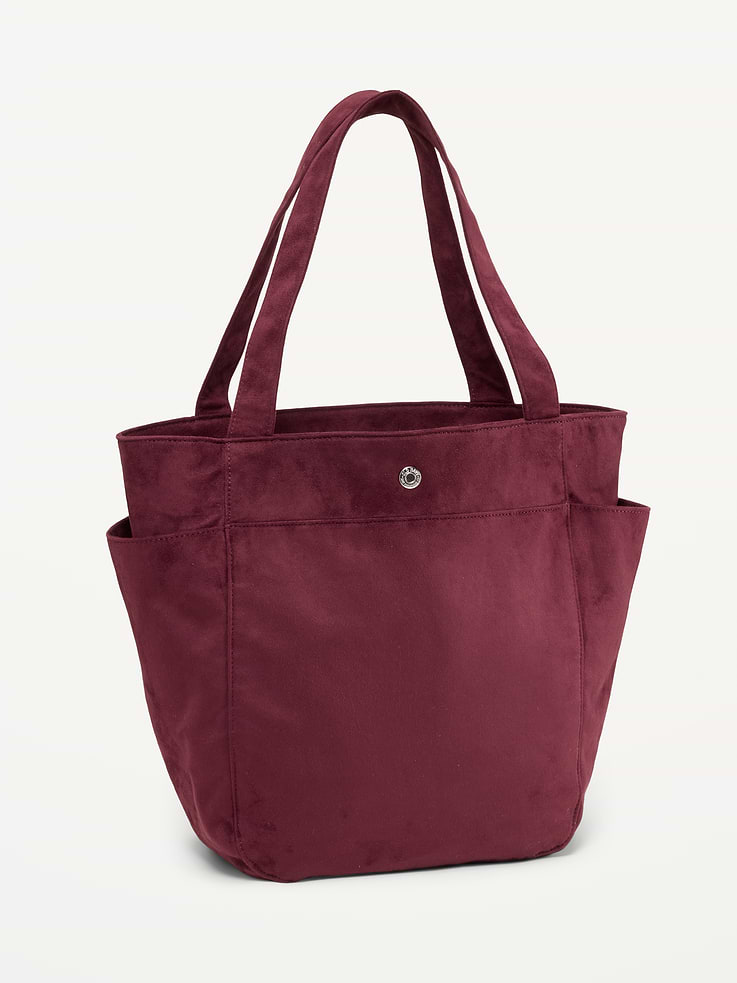 Image 2 of 4, Faux-Suede Everyday Large Tote Bag