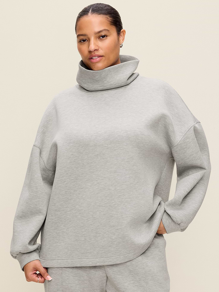 Image 6 of 7, Oversized Bounce Fleece Funnel-Neck Tunic