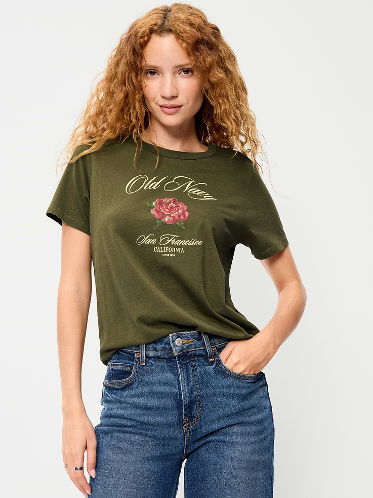 Image 3 of 5, EveryWear Crew-Neck Logo-Graphic T-Shirt